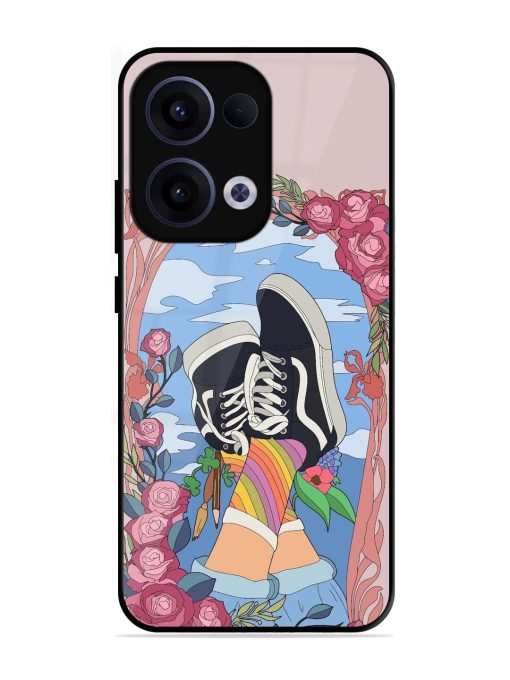 Floral Fantasy Glossy Soft Edge Case for Oppo Reno 13 (5G)