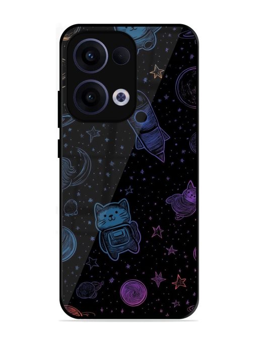 Cosmic Cat Chaos Glossy Soft Edge Case for Oppo Reno 13 (5G)