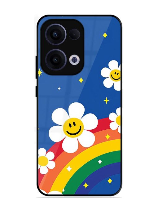 Happy Daisies And Rainbow Sky Glossy Soft Edge Case for Oppo Reno 13 (5G)