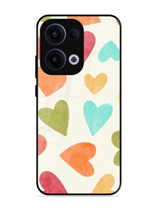 Watercolor Hearts Glossy Soft Edge Case for Oppo Reno 13 (5G)