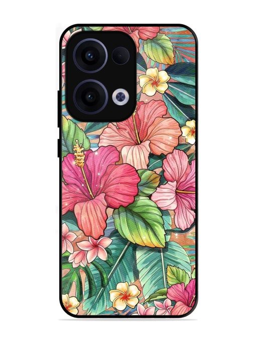 Tropical Tapestry Glossy Soft Edge Case for Oppo Reno 13 (5G)