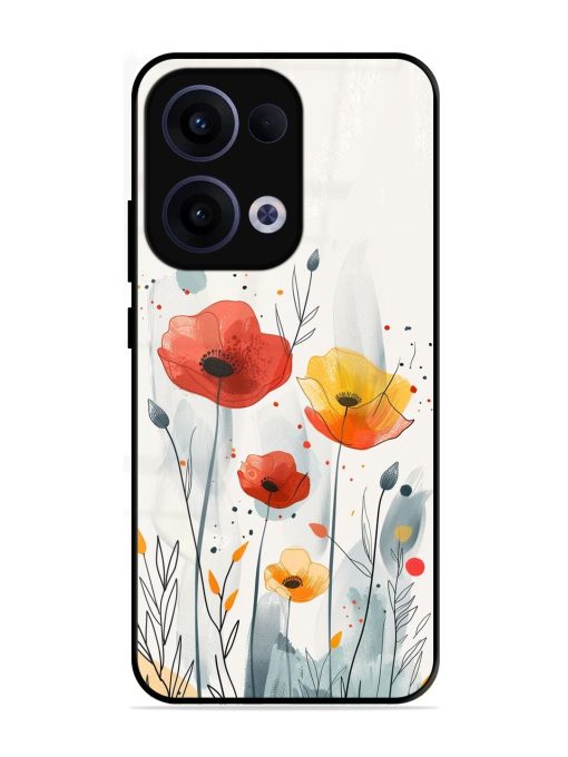 Poppy Fields Glossy Soft Edge Case for Oppo Reno 13 (5G)