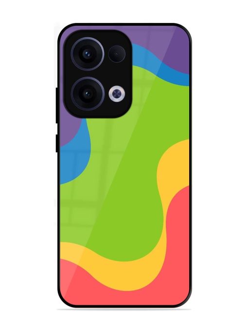 Wavy Rainbow Wonderland Glossy Soft Edge Case for Oppo Reno 13 (5G)