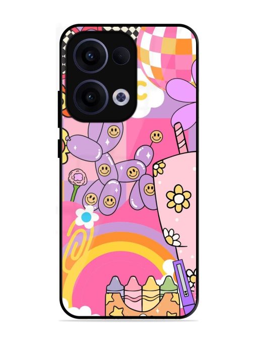 Whimsical Y2K Chaos Glossy Soft Edge Case for Oppo Reno 13 (5G)