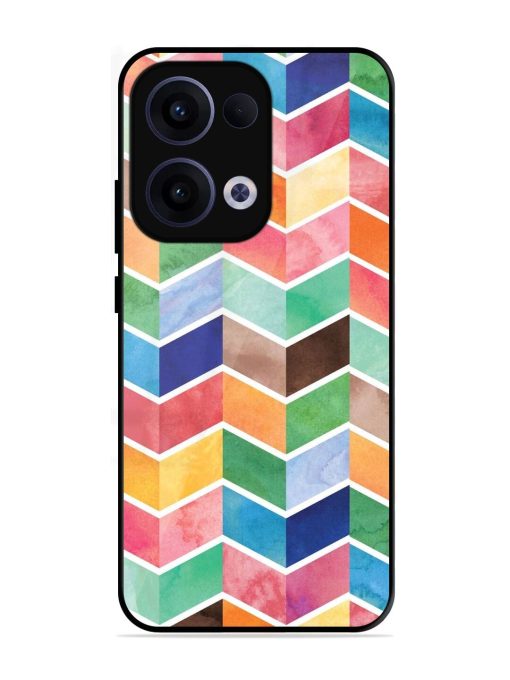 Watercolor Chevron Whimsy Glossy Soft Edge Case for Oppo Reno 13 (5G)