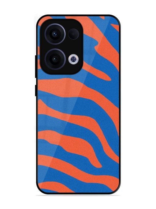 Zebra Stripes In Blue And Orange Glossy Soft Edge Case for Oppo Reno 13 (5G)