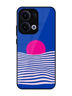 Pink Sunset Over Blue Waves Glossy Soft Edge Case for Oppo Reno 13 (5G)