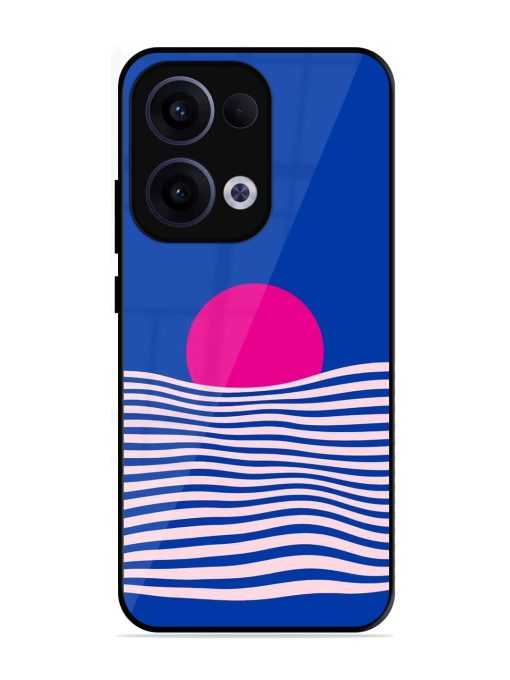 Pink Sunset Over Blue Waves Glossy Soft Edge Case for Oppo Reno 13 (5G)