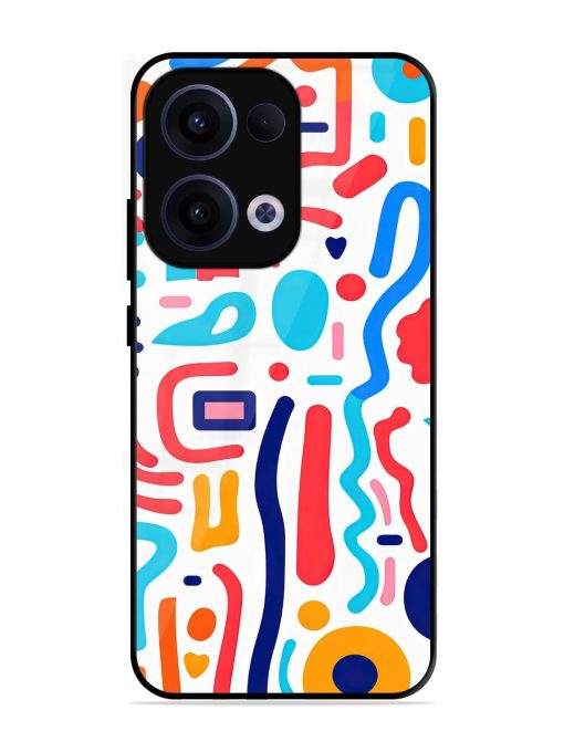 Whimsical Doodle Chaos Glossy Soft Edge Case for Oppo Reno 13 (5G)