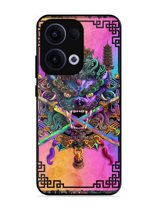 Psychedelic Fu Dog Tapestry Glossy Soft Edge Case for Oppo Reno 13 (5G)