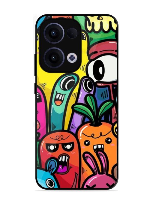 Whimsical Doodle Chaos Glossy Soft Edge Case for Oppo Reno 13 (5G)