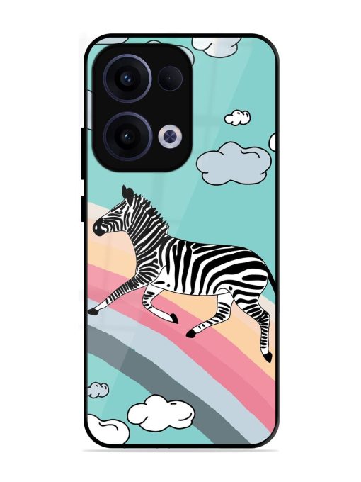 Zebra On A Rainbow Glossy Soft Edge Case for Oppo Reno 13 (5G)
