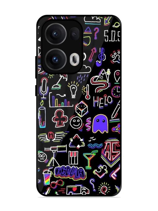 Neon Doodle Glossy Soft Edge Case for Oppo Reno 13 Pro (5G)