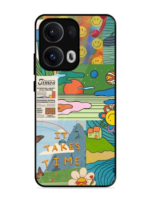 Groovy Vibes Glossy Soft Edge Case for Oppo Reno 13 Pro (5G)