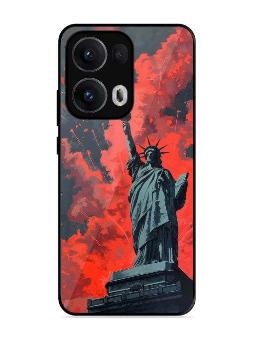 Lady Liberty'S Firework Finale Glossy Soft Edge Case for Oppo Reno 13 Pro (5G)
