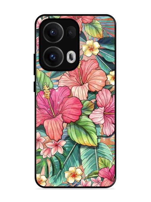 Tropical Tapestry Glossy Soft Edge Case for Oppo Reno 13 Pro (5G)