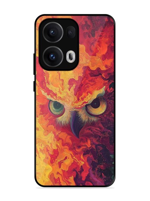 Fiery Owl Glossy Soft Edge Case for Oppo Reno 13 Pro (5G)