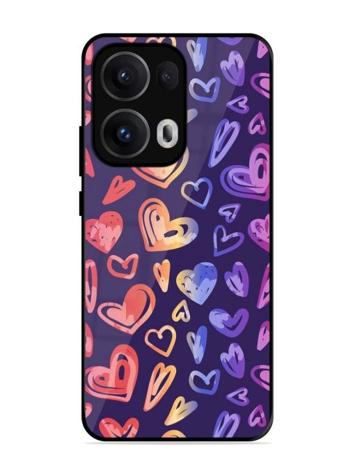 Rainbow Hearts Glossy Soft Edge Case for Oppo Reno 13 Pro (5G)