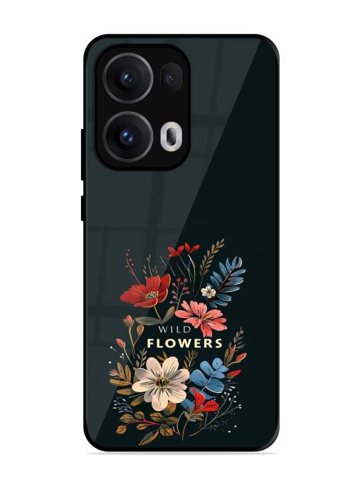 Dark Floral Glossy Soft Edge Case for Oppo Reno 13 Pro (5G)