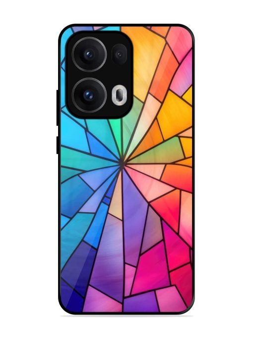 Stained Glass Kaleidoscope Of Colors Glossy Soft Edge Case for Oppo Reno 13 Pro (5G)