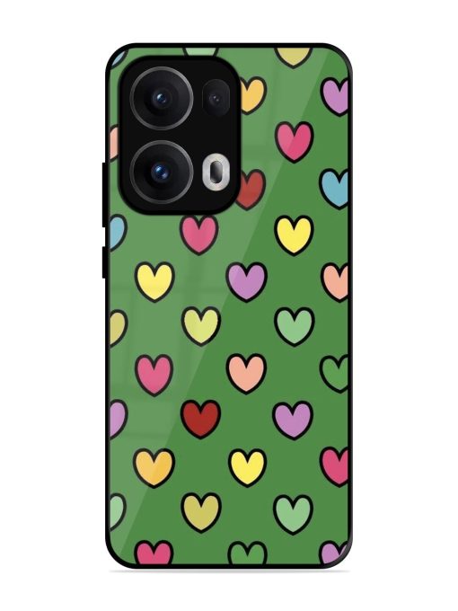 Rainbow Heart Parade Glossy Soft Edge Case for Oppo Reno 13 Pro (5G)