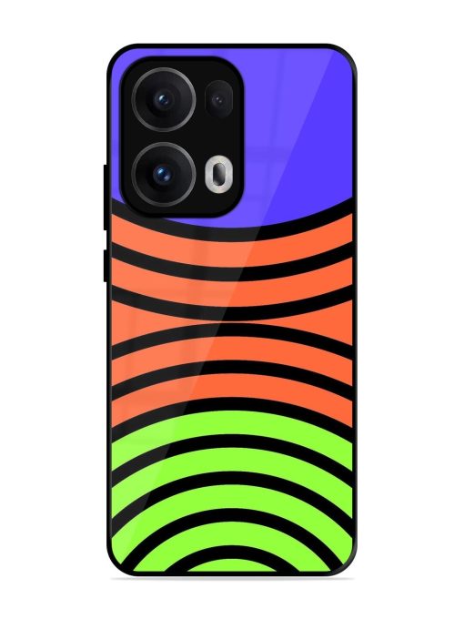 Psychedelic Stripe Symphony Glossy Soft Edge Case for Oppo Reno 13 Pro (5G)