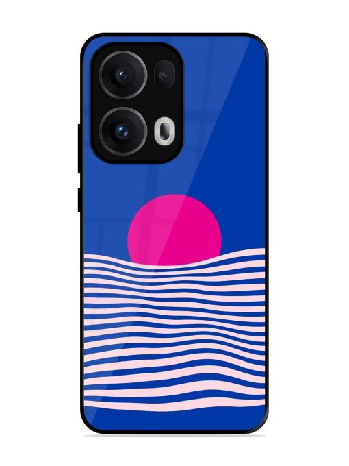 Pink Sunset Over Blue Waves Glossy Soft Edge Case for Oppo Reno 13 Pro (5G)