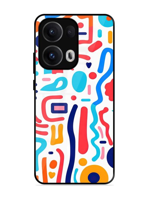 Whimsical Doodle Chaos Glossy Soft Edge Case for Oppo Reno 13 Pro (5G)