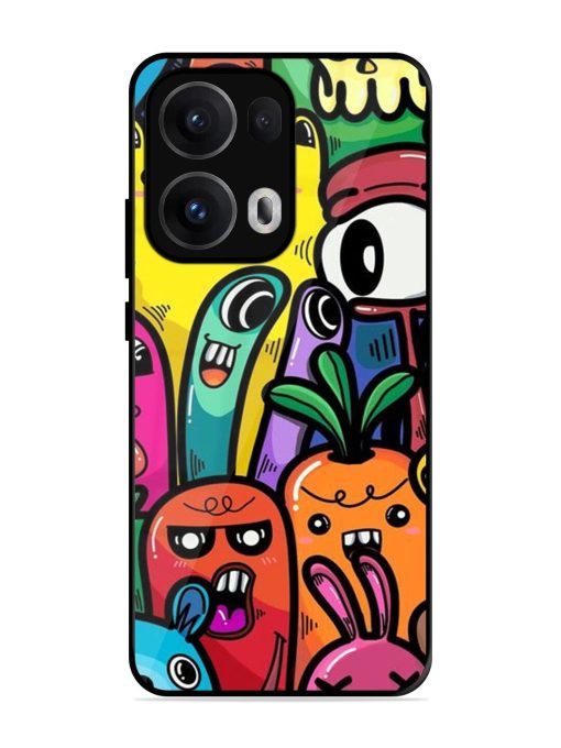 Whimsical Doodle Chaos Glossy Soft Edge Case for Oppo Reno 13 Pro (5G)