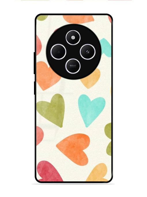 Watercolor Hearts Glossy Soft Edge Case for Poco C75 (5G)