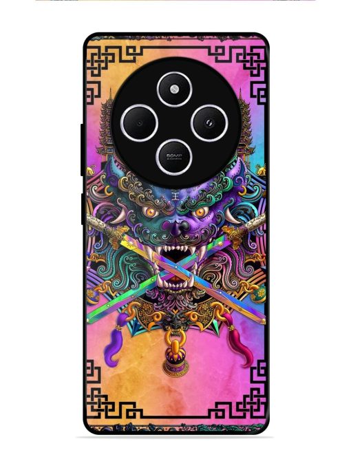 Psychedelic Fu Dog Tapestry Glossy Soft Edge Case for Poco C75 (5G)