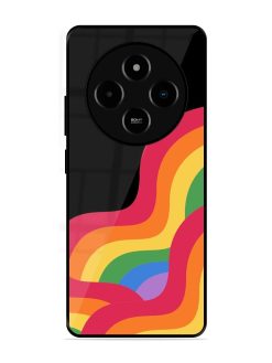 Wavy Rainbow Glossy Soft Edge Case for Poco M7 (5G)
