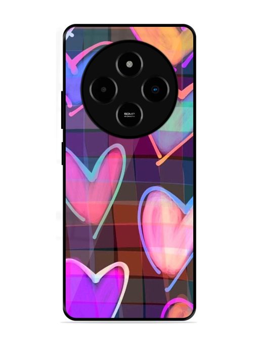 Neon Hearts Glossy Soft Edge Case for Poco M7 (5G)