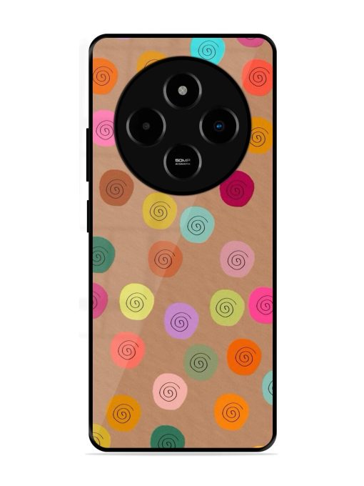 Swirly Dots On Kraft Glossy Soft Edge Case for Poco M7 (5G)