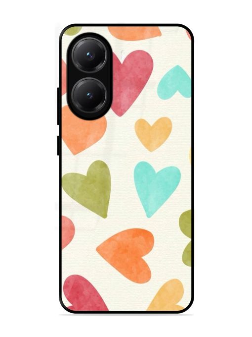 Watercolor Hearts Glossy Soft Edge Case for Poco X7 Pro (5G)