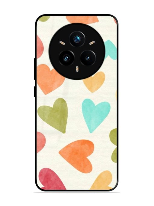 Watercolor Hearts Glossy Soft Edge Case for Realme 14 Pro (5G)