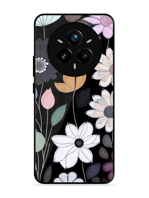 Whimsical Blooms On Black Glossy Soft Edge Case for Realme 14 Pro (5G)