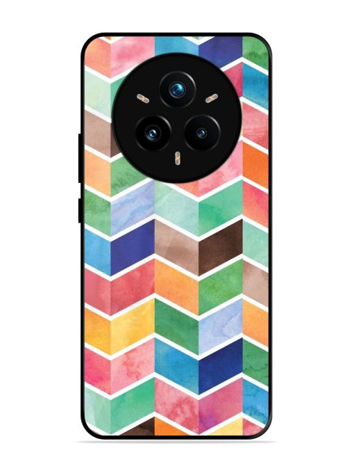 Watercolor Chevron Whimsy Glossy Soft Edge Case for Realme 14 Pro (5G)