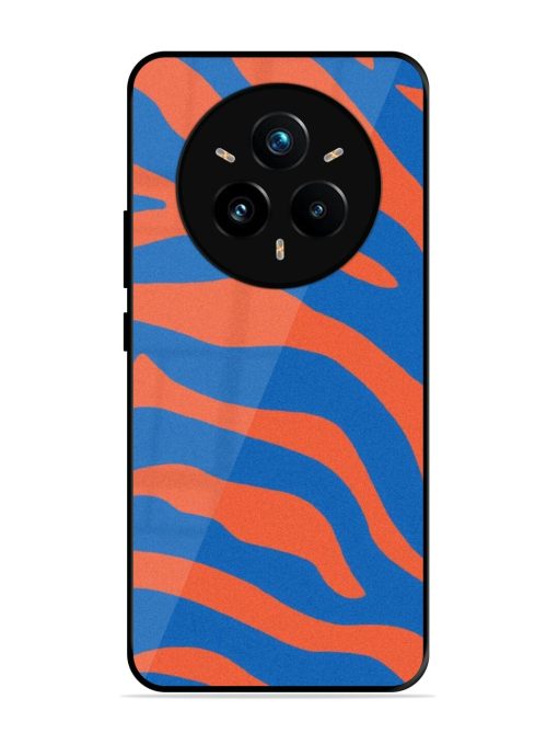 Zebra Stripes In Blue And Orange Glossy Soft Edge Case for Realme 14 Pro (5G)