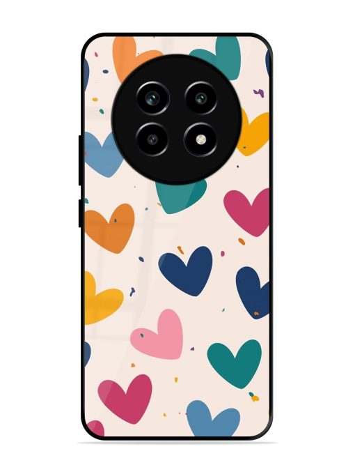 Rainbow Hearts Glossy Soft Edge Case for Realme 14 Pro Lite (5G)