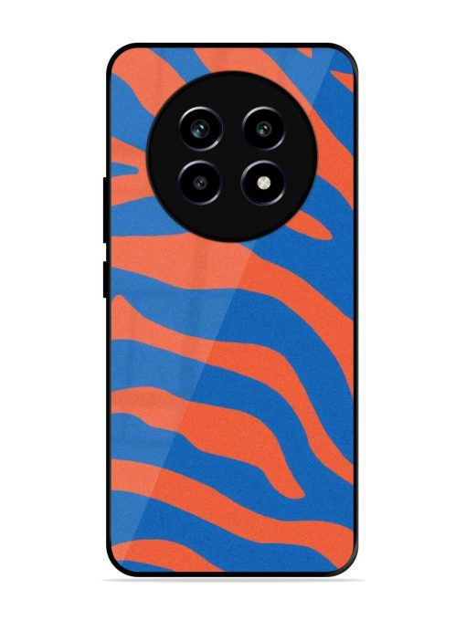 Zebra Stripes In Blue And Orange Glossy Soft Edge Case for Realme 14 Pro Lite (5G)