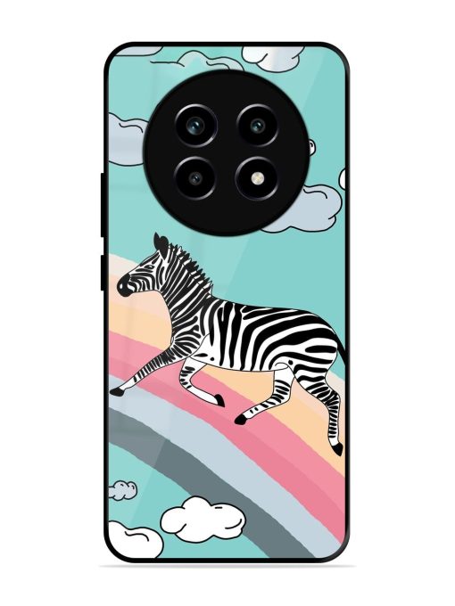 Zebra On A Rainbow Glossy Soft Edge Case for Realme 14 Pro Lite (5G)
