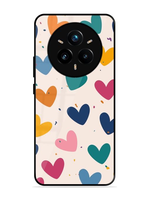 Rainbow Hearts Glossy Soft Edge Case for Realme 14 Pro Plus (5G)