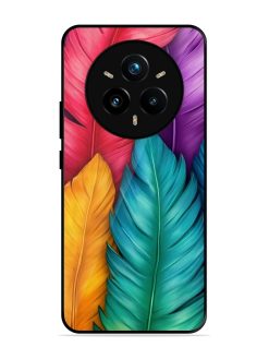 Rainbow Feathers Glossy Soft Edge Case for Realme 14 Pro Plus (5G)