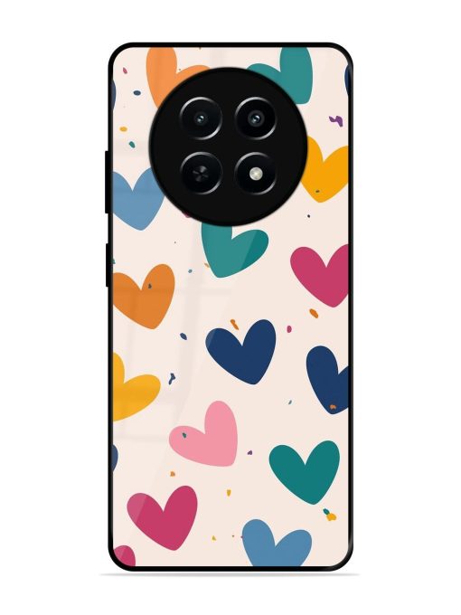 Rainbow Hearts Glossy Soft Edge Case for Realme Narzo N65 (5G)