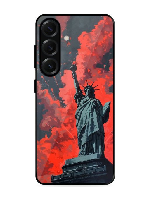 Lady Liberty'S Firework Finale Glossy Soft Edge Case for Samsung Galaxy S25 (5G)