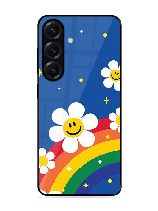 Happy Daisies And Rainbow Sky Glossy Soft Edge Case for Samsung Galaxy S25 (5G)