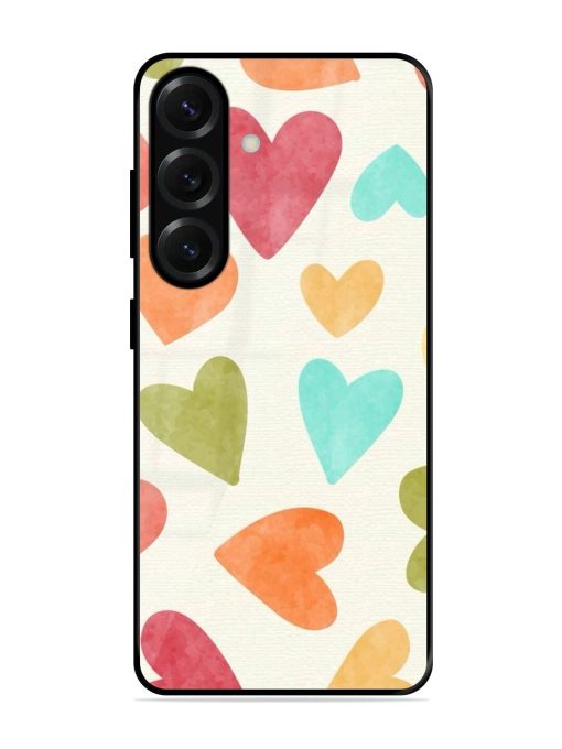Watercolor Hearts Glossy Soft Edge Case for Samsung Galaxy S25 Plus (5G)