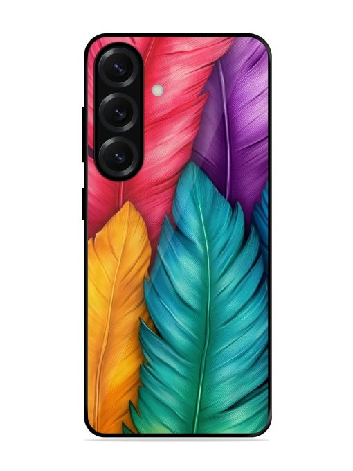 Rainbow Feathers Glossy Soft Edge Case for Samsung Galaxy S25 Plus (5G)