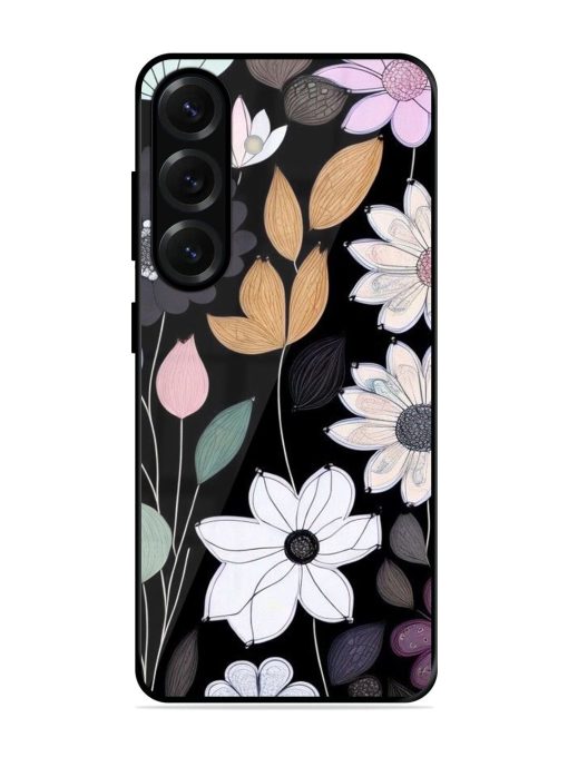 Whimsical Blooms On Black Glossy Soft Edge Case for Samsung Galaxy S25 Plus (5G)
